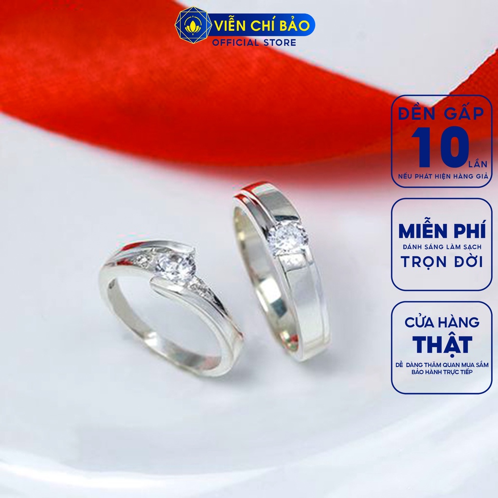 Nhẫn đôi nam nữ Thiên Duyên chất liệu bạc S925 trẻ trung Viễn Chí Bảo N700408+N700080