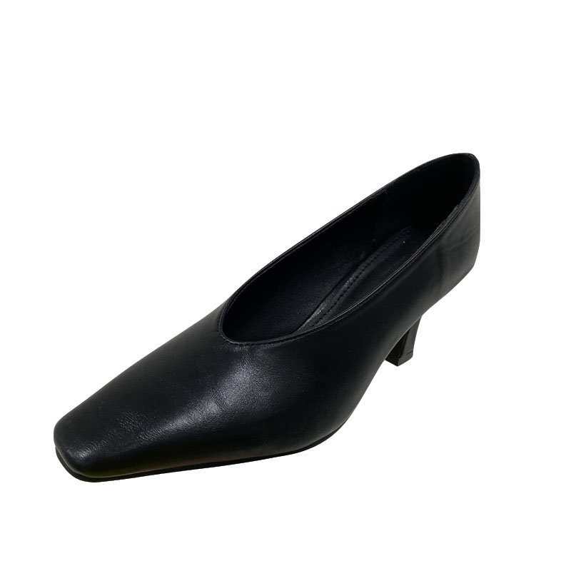 Giày cao gót mũi vuông thời trang mùa xuân mới 2021 dành cho nữ