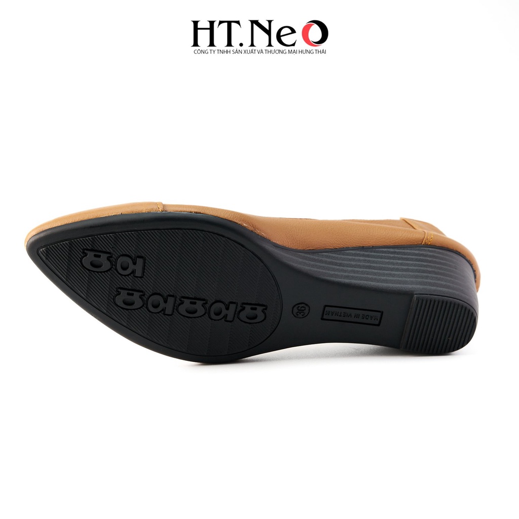Giày nữ đế xuồng HT.NEO da bò mềm mại đế xuồng 5cm, cực sang chân NU98
