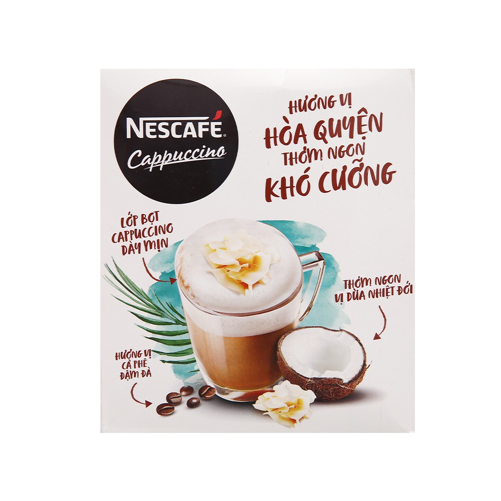 [Mã 77FMCGSALE1 giảm 10% đơn 250K] Cà phê Cappuccino NesCafe vị dừa 200g | BigBuy360 - bigbuy360.vn