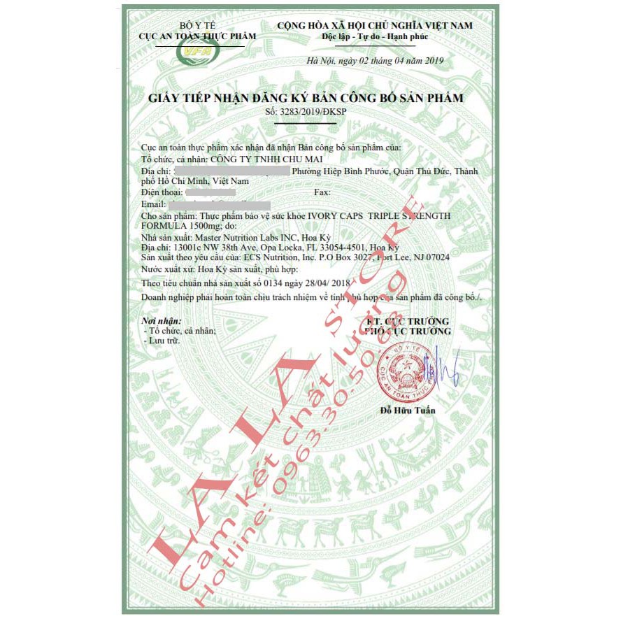 Viên Uống Ivory Caps Triple Strength Formula 1500mg 60 viên - ivory cap | Thế Giới Skin Care