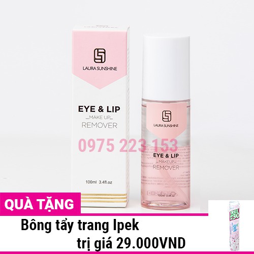 Laura Sunshine Nhật Kim Anh - Tẩy trang mắt môi Eye&amp;Lip Make Up Remover 100ml