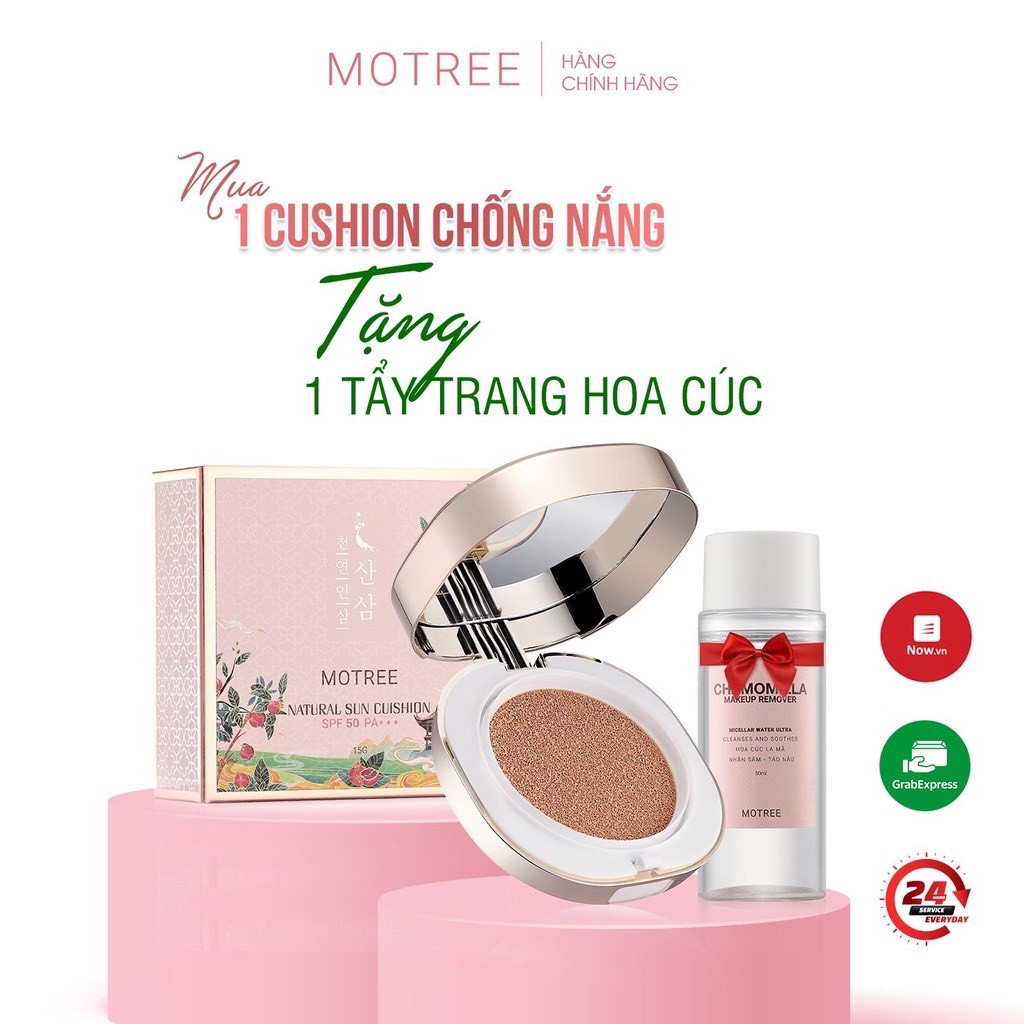 Phấn Nước Mỏng Mịn, Che Phủ Tốt, Lâu Trôi Cushion Chống nắng MOTREE Sâm lựu SPF50+ PA+++ 15g | BigBuy360 - bigbuy360.vn