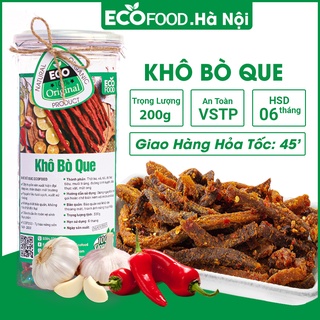 Khô bò que hồng ngự 200G ecofood ngon đậm vị đồ ăn vặt việt nam an toàn vệ sinh thực phẩm