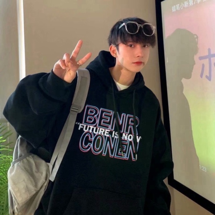 Áo Hoodie, Áo Nỉ In Hình Họa Tiết BENRCONEN Vải Nỉ Cotton Form Rộng Unisex