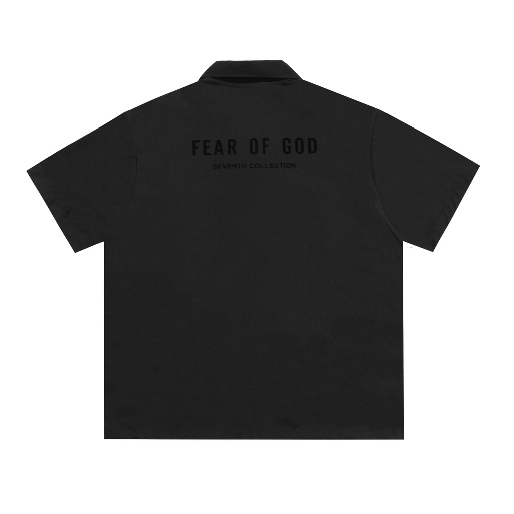 FOG Fear of God Season 7 Main Line Flocking Print High Street Polo Shirt Tide Brand Loose Short Sleeve T-Shirt