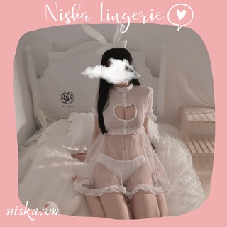 Bộ trang phục thỏ, đầm thỏ (2 màu đen và trắng) - Mã C160