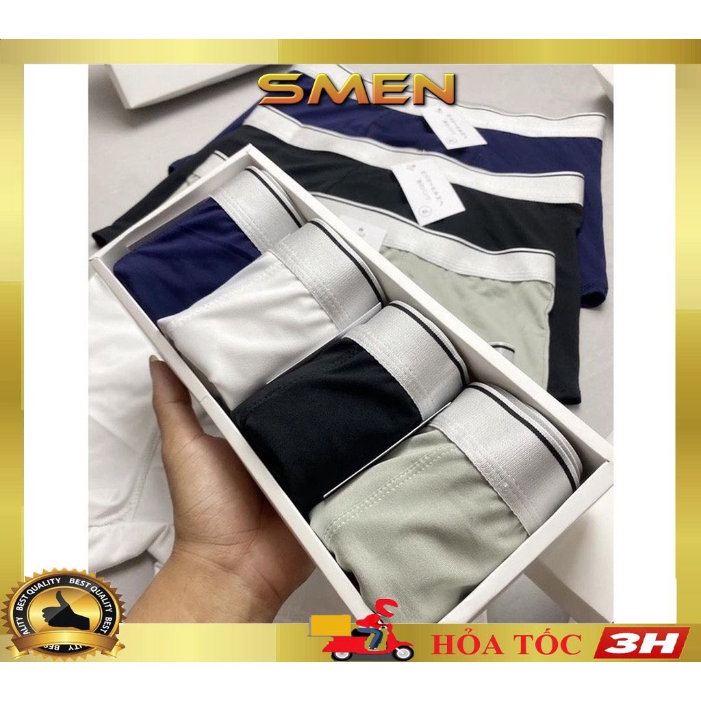 Quần lót nam boxer thun lạnh, quần sịp nam thun lạnh co giãn, thông thoáng, hút mồ hôi khử mùi hôi SDN01(Che tên) SMEN