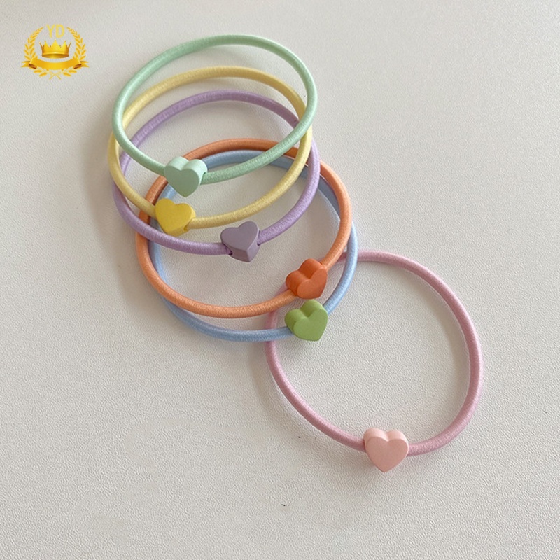 Dây Buộc Tóc Co Giãn Hình Trái Tim Dễ Thương Cho Nữ