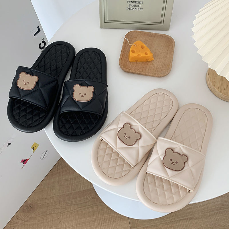 IELGY Dép đi trong nhà đế mềm chống trượt họa tiết hoạt hình dễ thương thời trang dành cho nữ