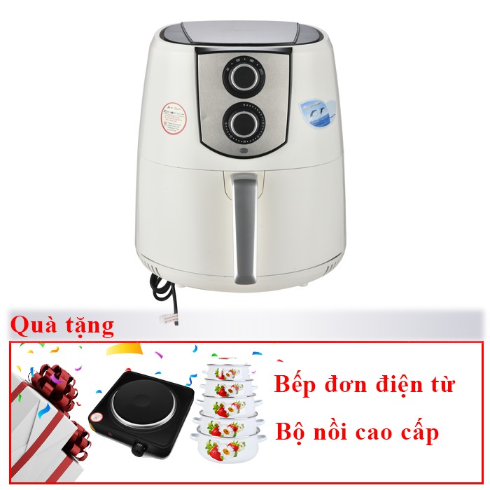 Nồi chiên không dầu Perfect GLA 768 5 lít + tặng Bộ nồi men 5 món + Bếp điện đơn