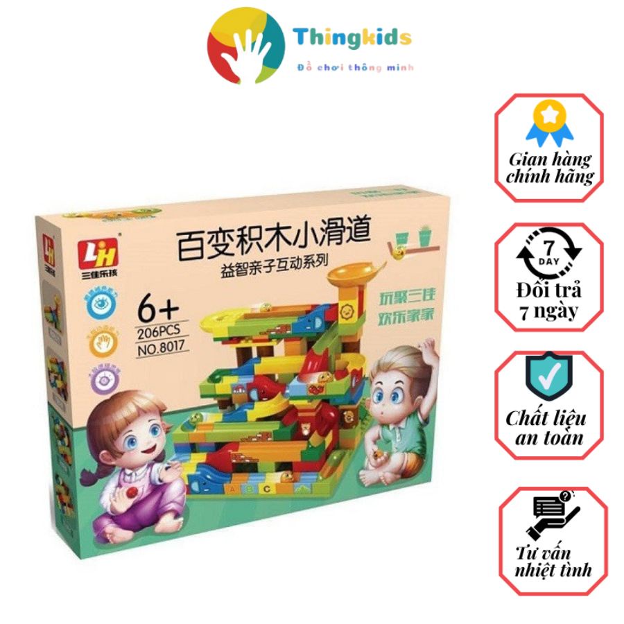 Mô hình tháp lăn bi gồm 206 chi tiết bằng nhựa cao cấp đồ chơi trẻ em - Thingkids