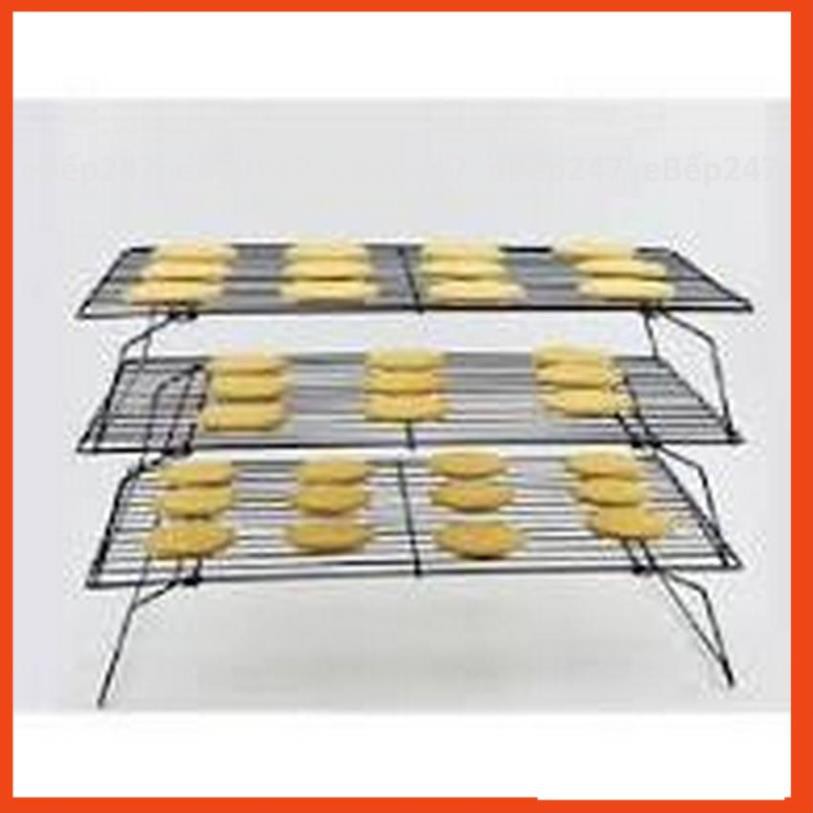 Rack phơi bánh 3 tầng cao cấp bằng thép xi mạ chống dính, cứng cáp, bền đẹp, an toàn, phơi mau khô - eBếp247