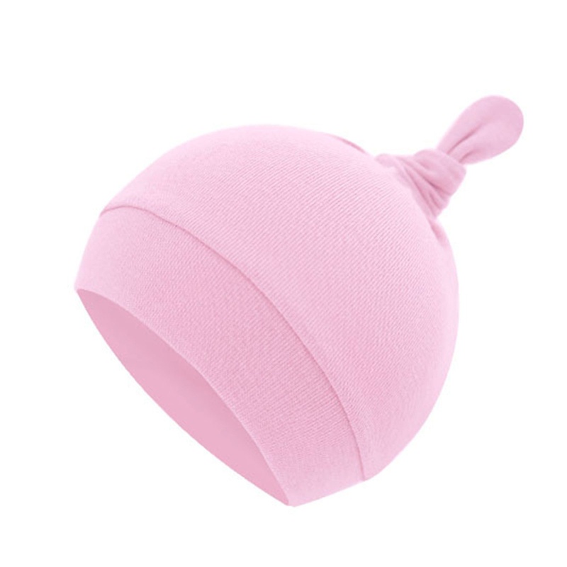 Mũ Trùm Đầu Vải Cotton Mềm Mại Thiết Kế Thắt Nút Dễ Thương Cho Bé Sơ Sinh