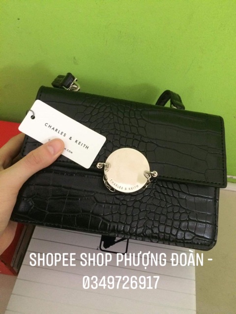 Túi khoá tròn chữ C da rắn size 20cm k hộp hàng đẹp