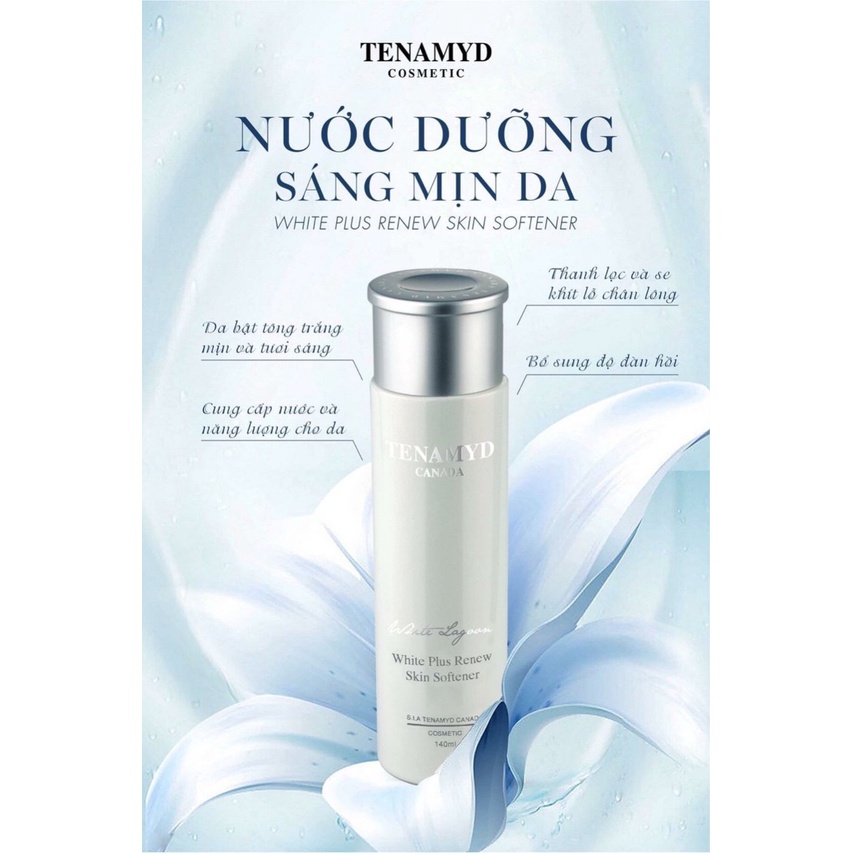 Nước dưỡng trắng mịn da TENAMYD  White Plus Renew Skin Softener 140ml