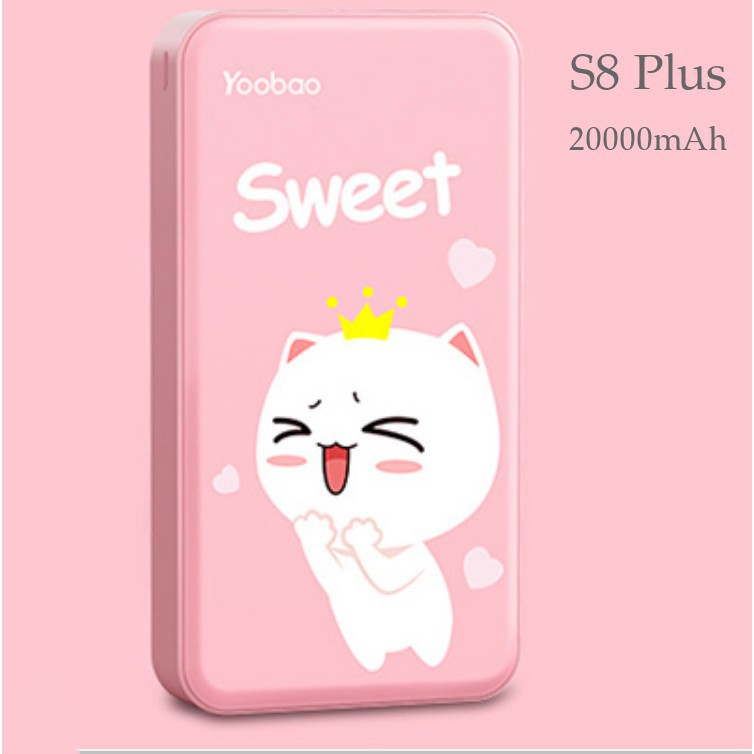 Sạc dự phòng Yoobao S8 PLUS 20000mAh - Tặng kèm túi đựng pin - Hàng phân phối chính hãng