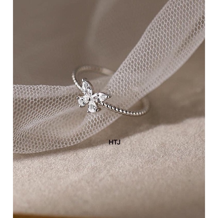 Nhẫn bướm đính đá xinh bạc 925 𝐍A nhà Tiệm nhỏ của Ryn