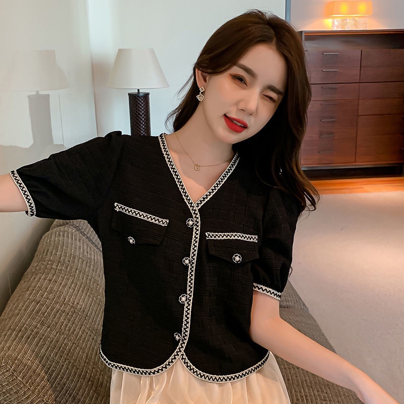 Set Áo Cardigan Ngắn Kẻ Sọc Caro Phối Chân Váy Lưng Cao Thời Trang Hè 2022 Trẻ Trung Cho Nữ