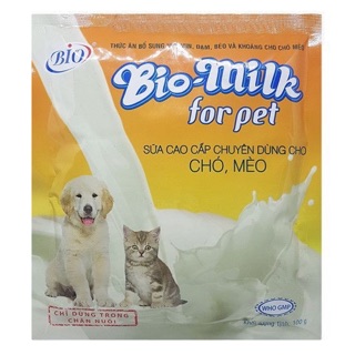GÓI SỮA BỘT CAO CẤP DÙNG CHO CHÓ MÈO BIO MILK 100GR/ 1 GÓI ❤️❤️