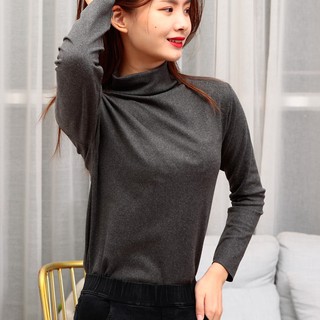 Áo giữ nhiệt nữ thun cổ 3 phân Màu Xám Đậm