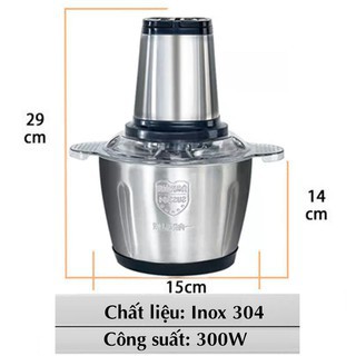 [FREESHIPS] MÁY SAY THỊT CÁ 304 4 LƯỠI DUNG TÍCH 2L CÔNG SUẤT 250W say thịt,cá,tỏi,ướt,rau củ quả