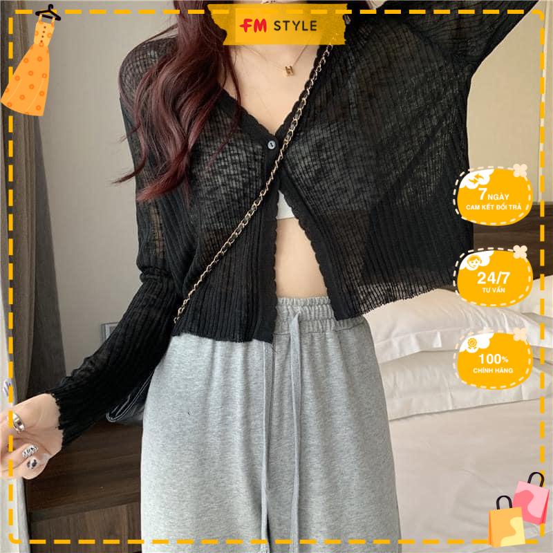 Áo khoác cadigan FM Style mỏng cổ tim phong cách Hàn Quốc tiểu thư 205130376