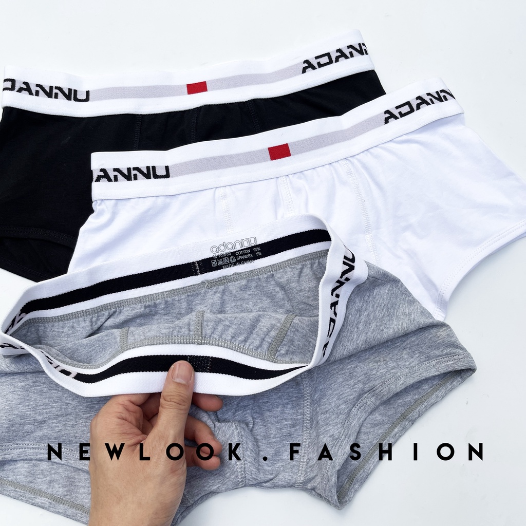 ★ [ HÀNG LOẠI 1 ] QUẦN LÓT BOXER NAM ADANNU SỊP ĐÙI NAM THUN COTTON BẢNG LƯNG IN CHỮ