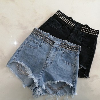 Quần short jean nữ trắng [cao cấp] mùa hè 2021