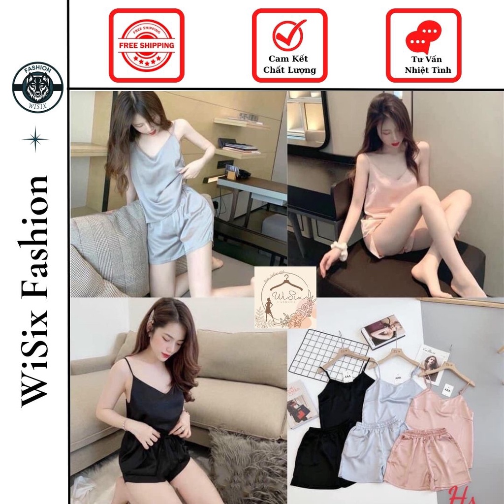 Đồ ngủ nữ áo 2 dây,bộ đồ ngủ nữ pijama đẹp co giãn thoáng mát p000421,WiSix fashion