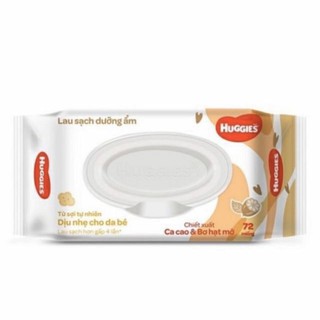 Khăn giấy ướt Huggies không mùi/ ca cao bơ hạt mỡ 64 -72 miếng/gói