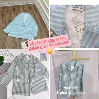 Blazer Kẻ Xanh VNXK ( Ảnh Thật)