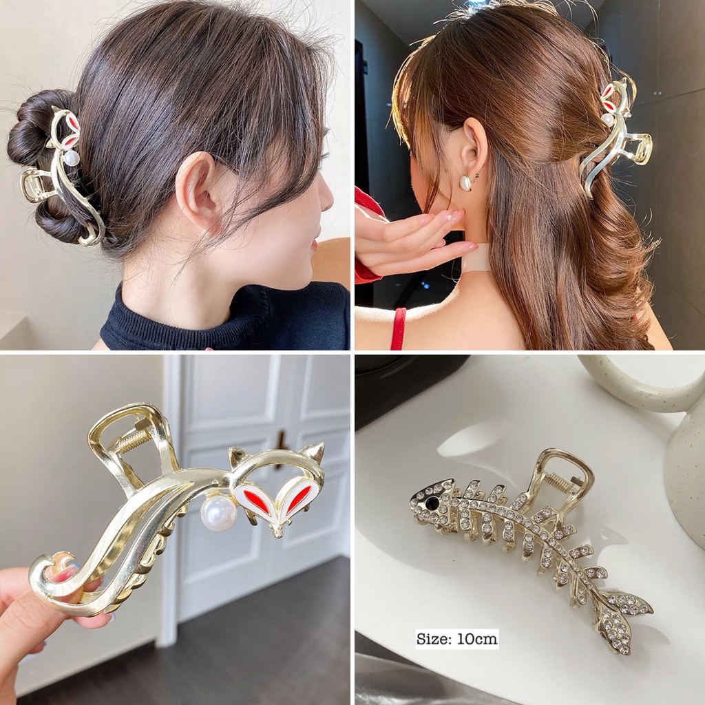 Kẹp tóc Hàn Quốc đính đá Miituu cặp tóc càng cua kim loại nhiều kiểu tùy chọn xinh xắn sang chảnh cho nữ hottrend