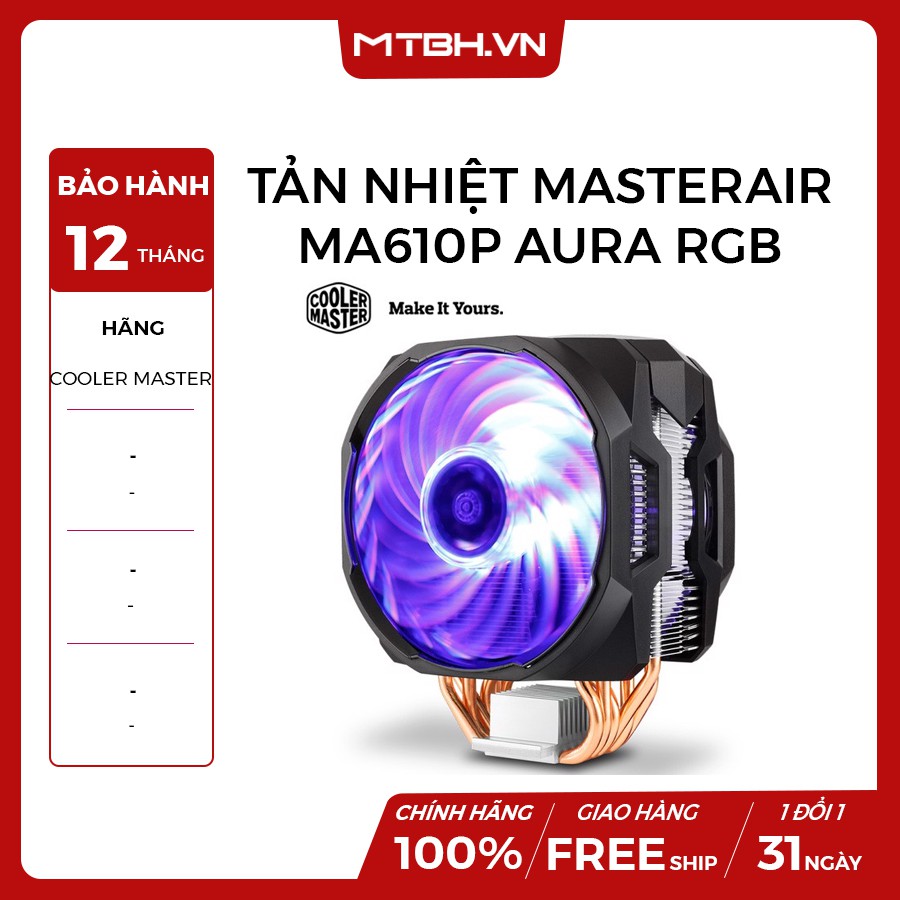 TẢN NHIỆT CPU COOLER MASTER MASTERAIR MA610P AURA RGB NEW