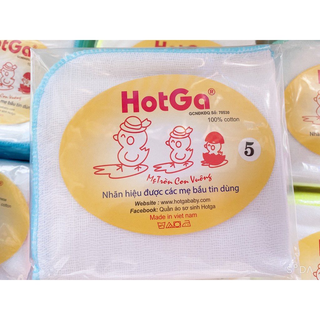 Khăn sữa gạc 4 lớp,5 lớp HotGa (25x27cm), Khăn sữa cho bé