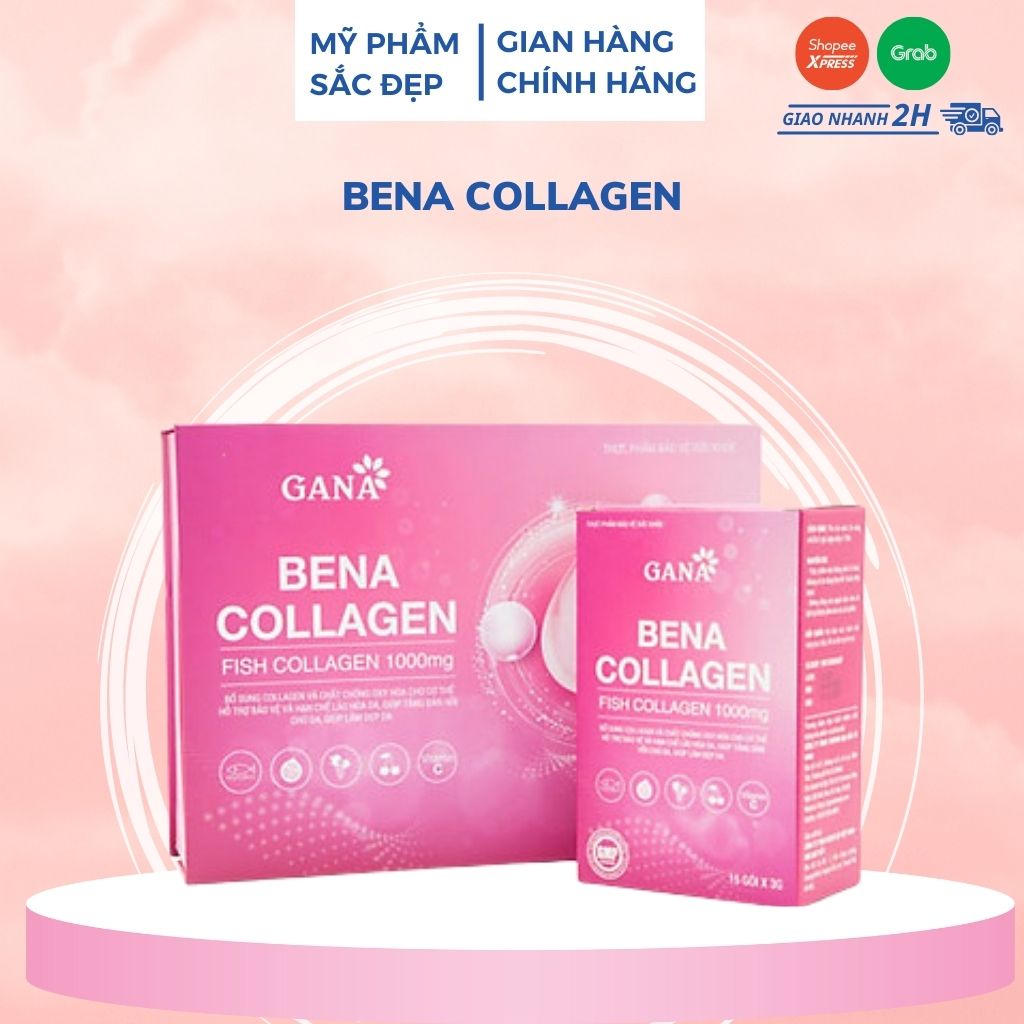 Bena collagen chính hãng giúp da trắng sáng căng bóng mịn màng ( Hộp 30 gói)