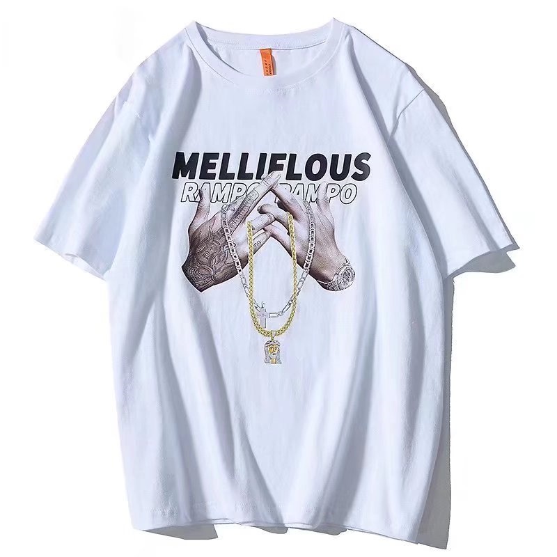 Áo Thun Nam Tay Ngắn Dáng Rộng Phong Cách Hip Hop Hàn Quốc Size M-5XL