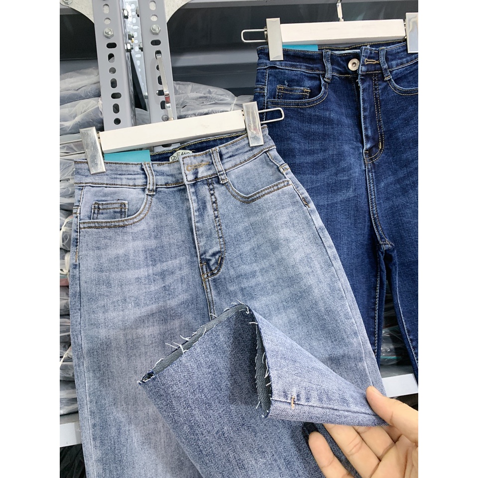 quần jeans nữ ống loe quần bò loe ống bass cạp lưng cao phom dài 100cm chất jean co dãn | BigBuy360 - bigbuy360.vn