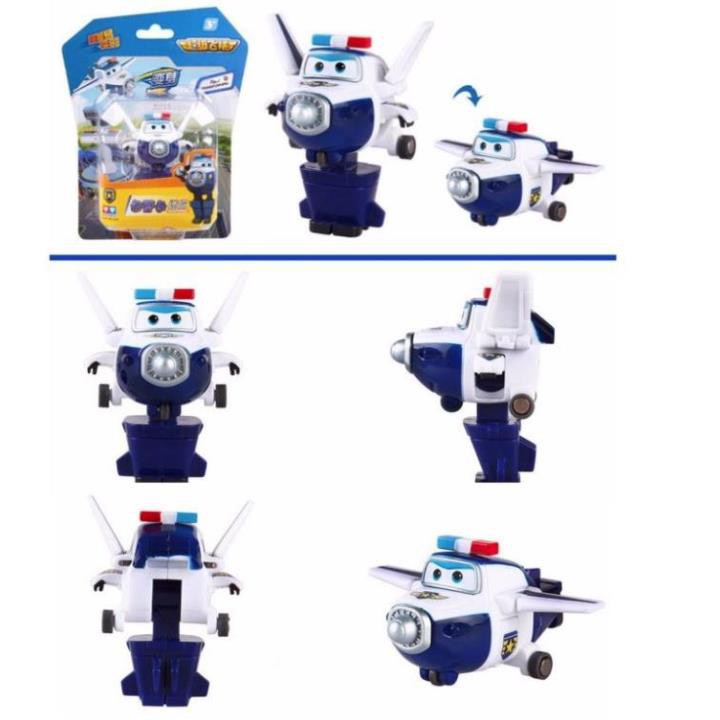 Super wings đồ chơi đội bay siêu đẳng mô hình nhân vật Paul cảnh sát máy bay biến thành rô bốt mini