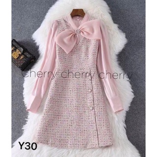 váy dạ văn phòng cổ nơ Y30