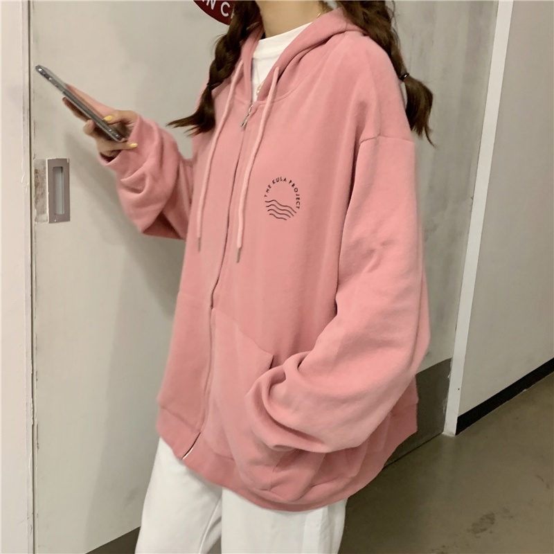 Áo Khoác cotton Phối Nhung Tay Dài Dáng Rộng Phong Cách Hàn Quốc Thời Trang Mùa Đông Mới Cho Nữ