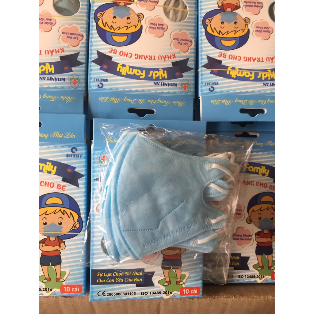 Khẩu trang em bé khánh an kháng khuẩn thiết kế 4D ôm trọn khuôn mặt -Nsafe