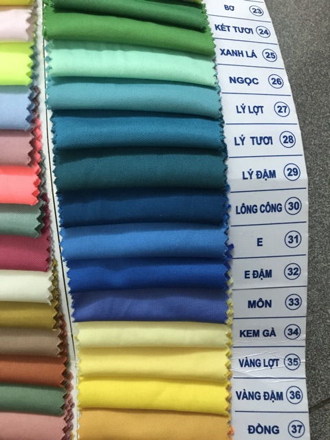 Vải lót silk thun khổ 1m6: bảng màu 2 : giá 1 mét