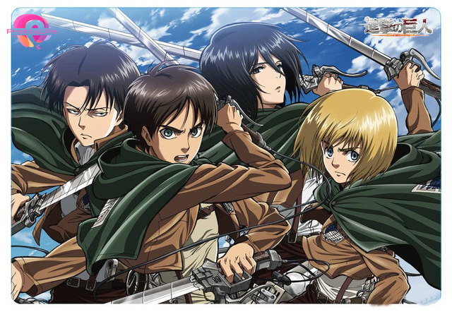 Tranh đính đá 5D tự làm hình Attack on Titan 40x30cm trang trí nhà cửa