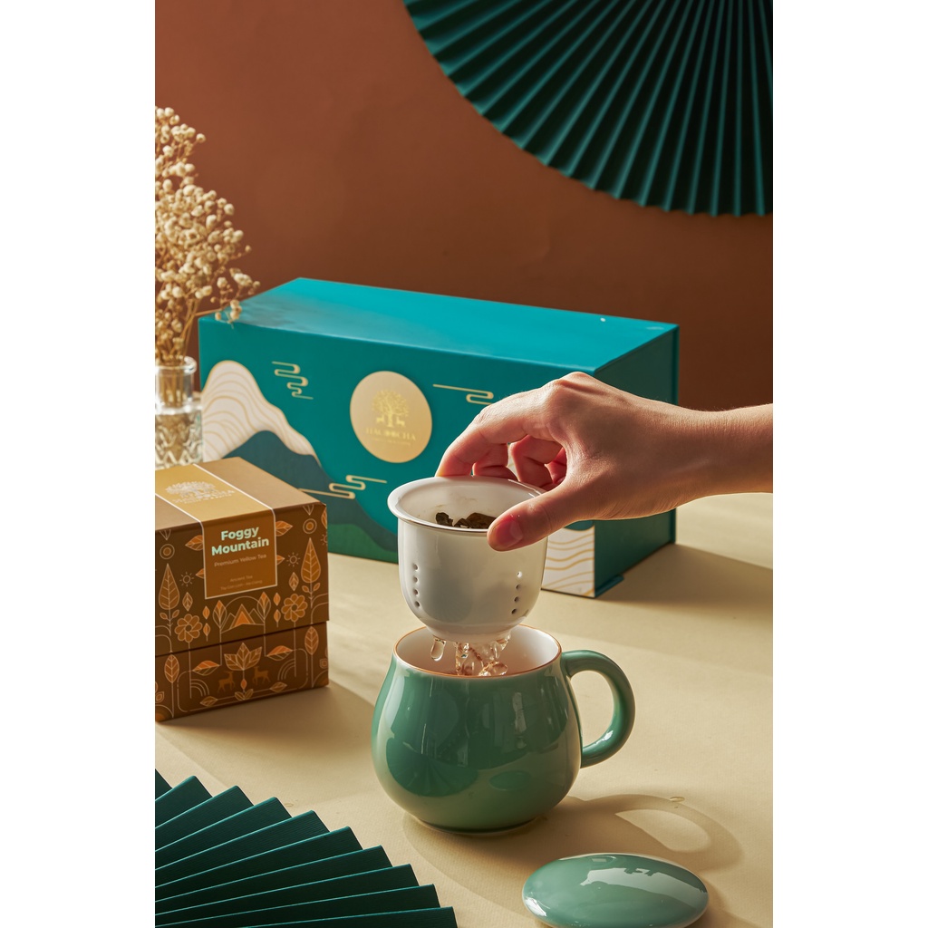 Cốc uống trà kèm lõi lọc sứ cao cấp Hacoocha Tea