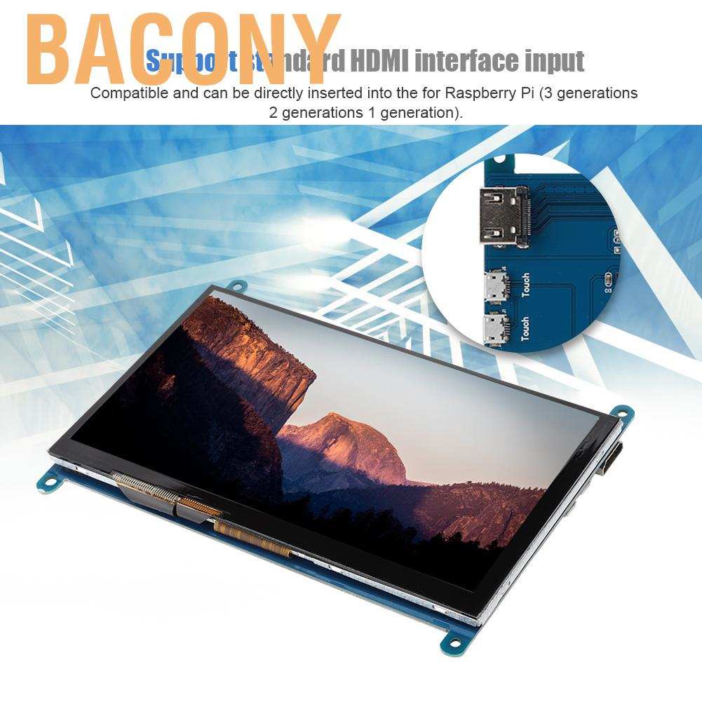 Bacony Capacitive Touch Screen  Ultra HD 1024x600 164.9 X 124.27Mm 7-Inch LCD for Raspberry Pi | BigBuy360 - bigbuy360.vn