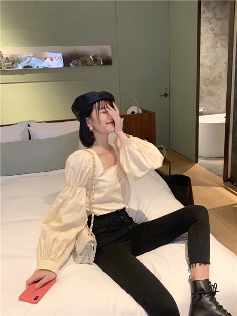 Áo sơ mi tay phồng