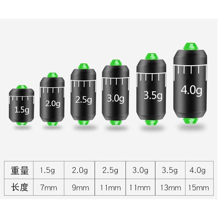 10 Viên Chì Câu Đài , Chì Câu Đơn có Vạch ,thanh cuốn PPO-2