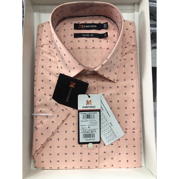 Sale 50% sơ mi ngắn tay Khatoco phom tailor fit