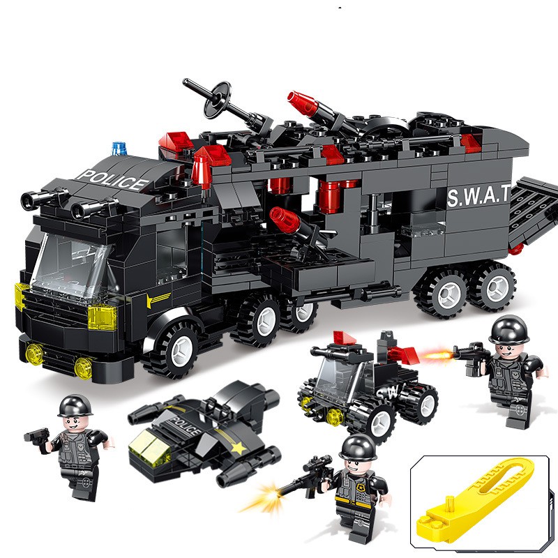 [MUA 2 TẶNG 1] Combo 2 Bộ Đồ Chơi Lego Cảnh Sát SWAT 500 Tặng Bộ Đồ Chơi Lắp Ráp Lego Xe Tăng